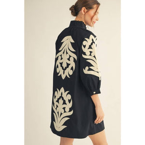 Floral Applique Shift Dress