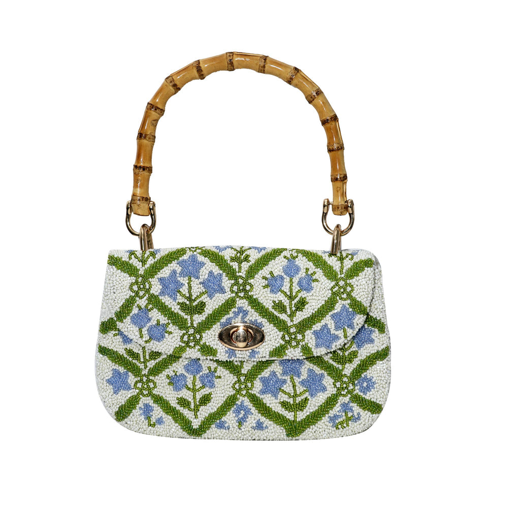 Blue Tulips/Green Latice Bamboo Handles