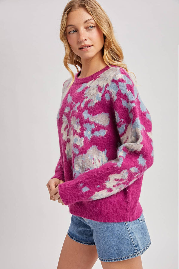 Floral Print Sweater