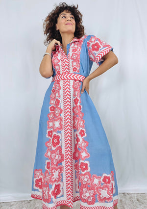CHELSEA SHIRTDRESS | PEONY BLUE