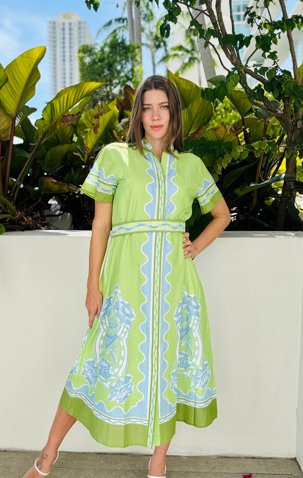 SYDNEY SHIRTDRESS | BOUQUET LIME