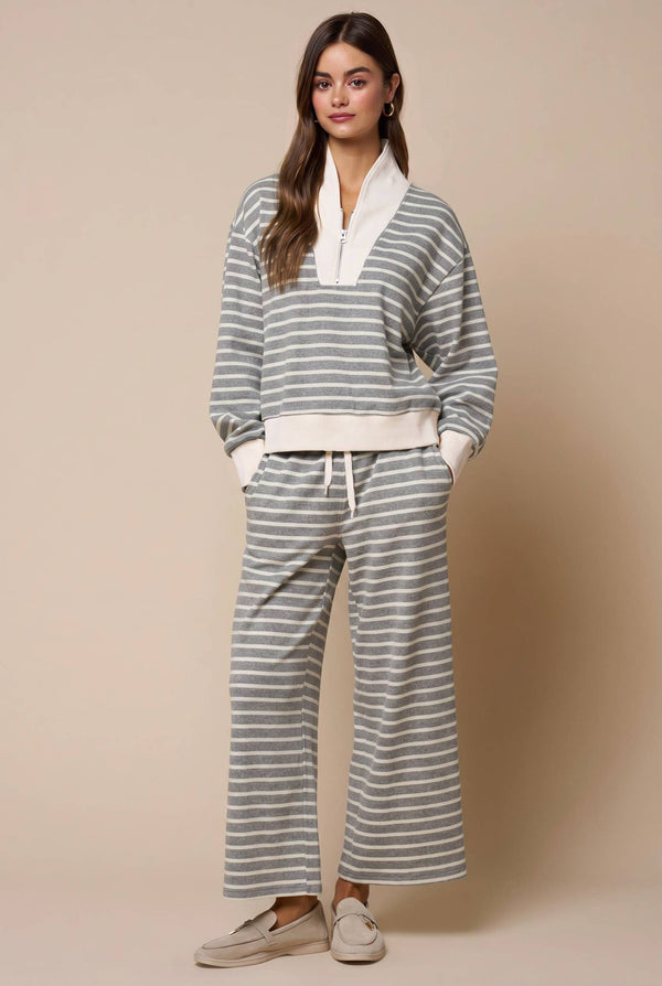 Stripe Contrast Sweat Set