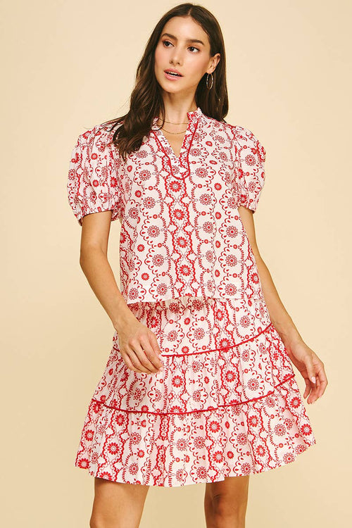 Geometric Floral Print Set