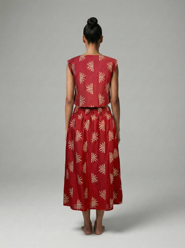 Crimson Embroidered Set
