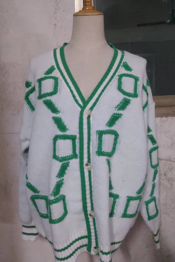 Long-Sleeved Knitted Cardigan