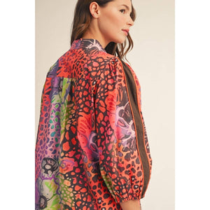 Multi Color Leopard Floral Dress