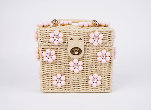 Wicker Bucket Daisy Flower Purse