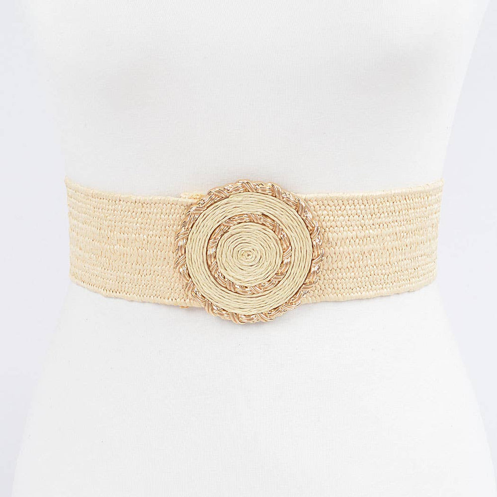 Faux Straw Elastic Belt