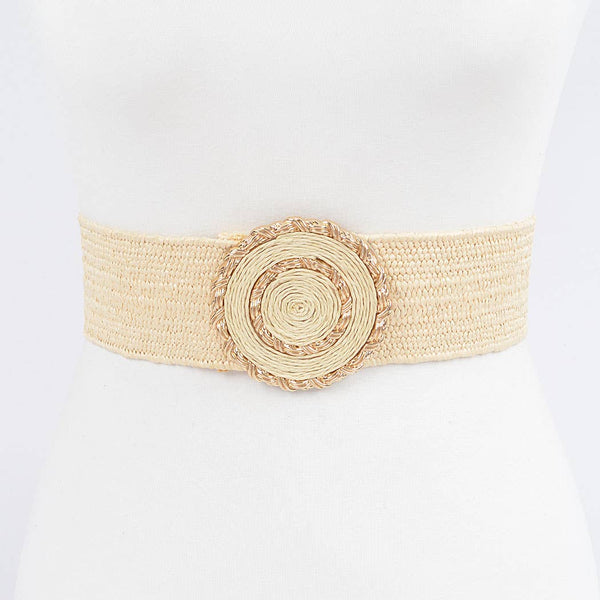 Faux Straw Elastic Belt