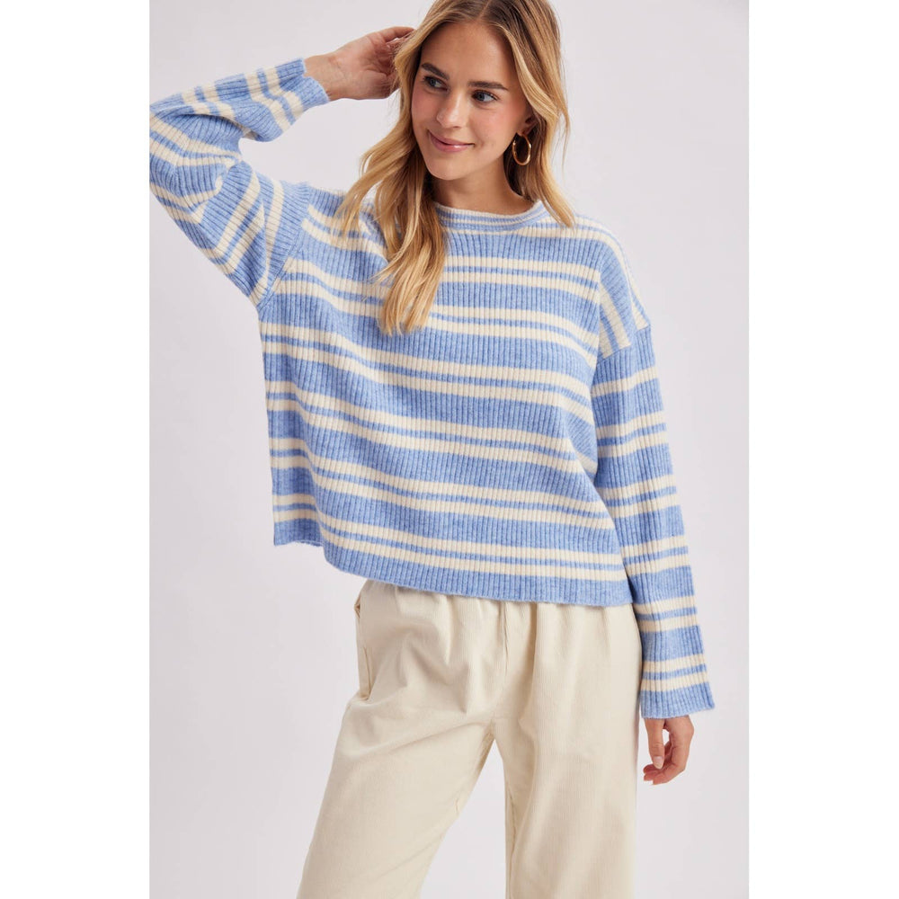 Soft Touch Striped Crew Sweater