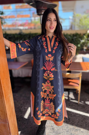 ASPEN MIDI | CHINTZ NAVY
