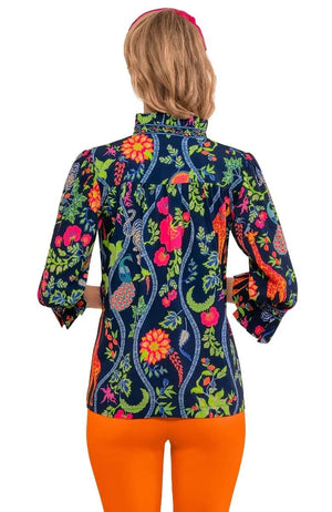 Ruffleneck Tunic - Jungle Symphony