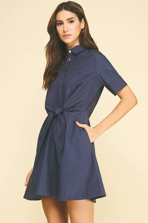 Tie Front Button Down Dress
