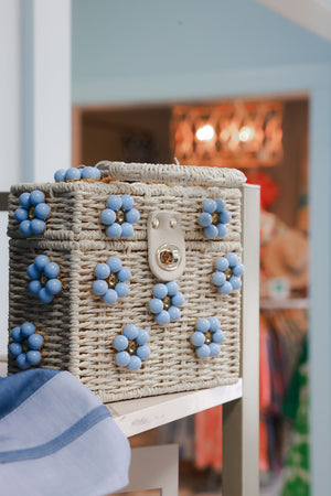Wicker Bucket Daisy Flower Purse