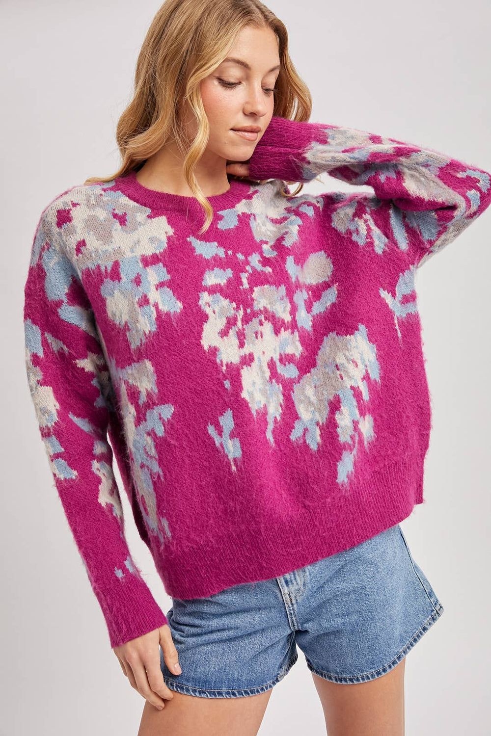 Floral Print Sweater