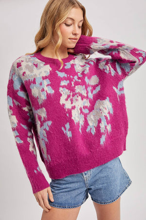 Floral Print Sweater