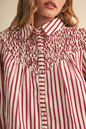 Striped Smocked Top