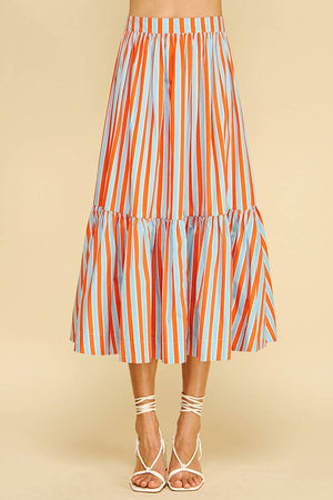 Multi Color Striped Skirt
