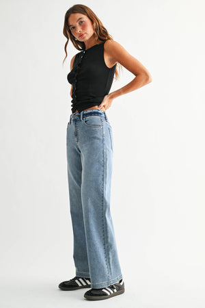 Washed Wide Leg Jeans