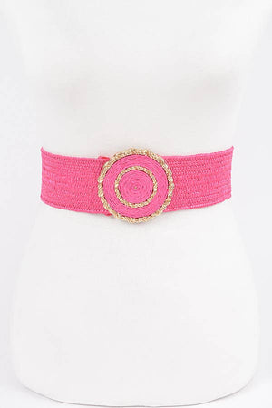 Faux Straw Elastic Belt