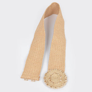 Faux Straw Elastic Belt