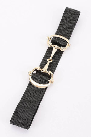 Elegant Horsebit Elastic Waist Belt