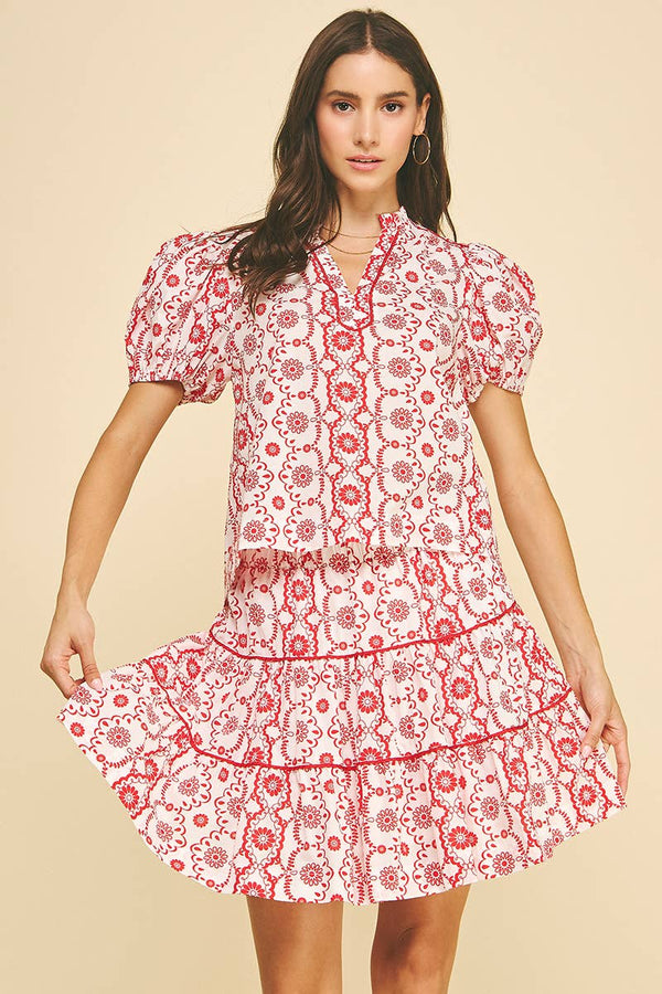 Geometric Floral Print Set
