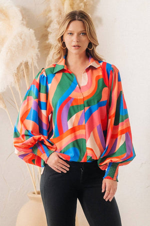 Geo Print Blouse