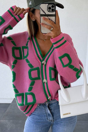 Long-Sleeved Knitted Cardigan