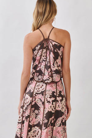 Floral Print Paneled Detail Set
