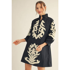 Floral Applique Shift Dress