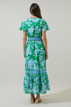 Verbena Floral Ingrida Surplice Maxi Dress
