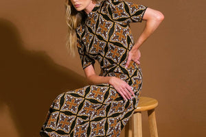 Jacquard sweater midi dress