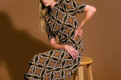 Jacquard sweater midi dress