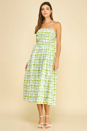 Geometric Print Midi Dress