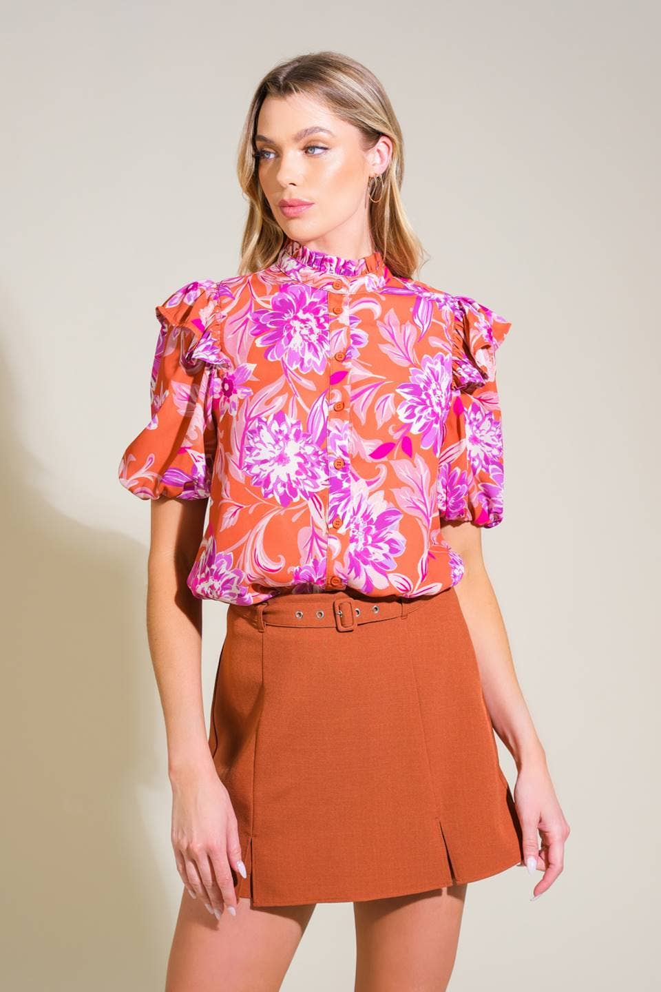 Fall Printed Woven Top