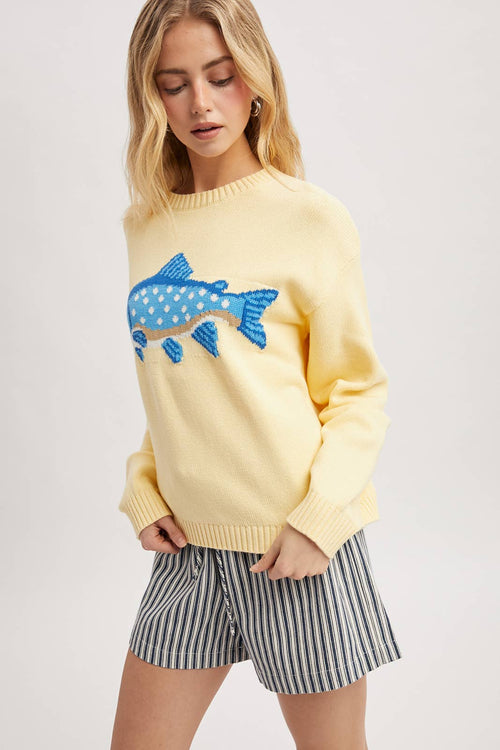Crewneck Fish Sweater