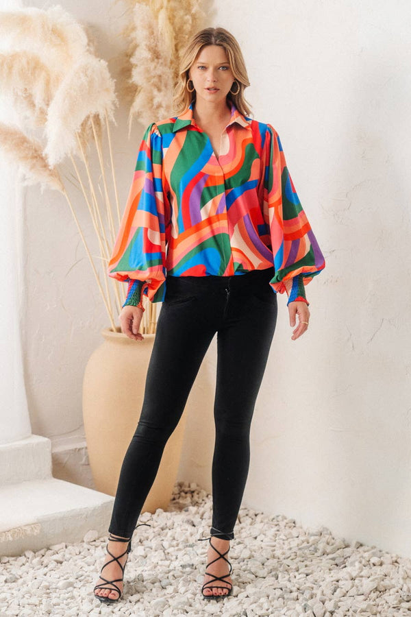 Geo Print Blouse