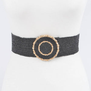 Faux Straw Elastic Belt