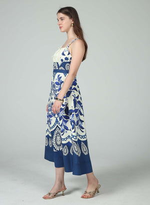 QUINN SQUARE NECKLINE MIDI DRESS