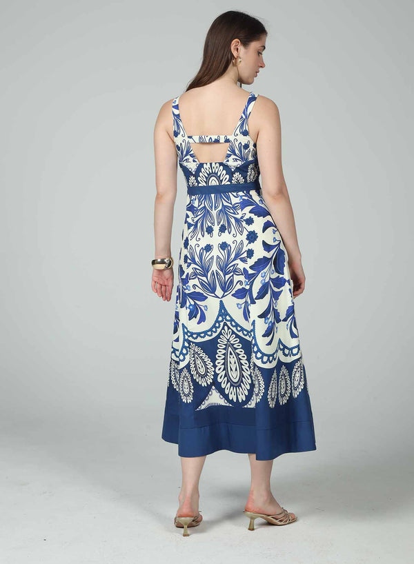 QUINN SQUARE NECKLINE MIDI DRESS