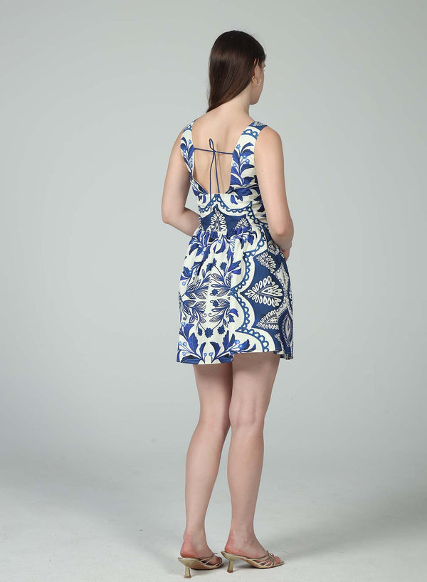 ELIANA KEYHOLE AND TIE MINI DRESS