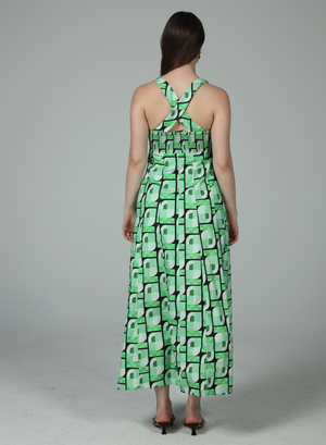 ALYSSA CRISS-CROSS STRAPS MAXI DRESS