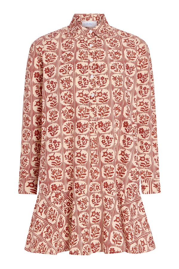 Polly Dress, Brick Bloom