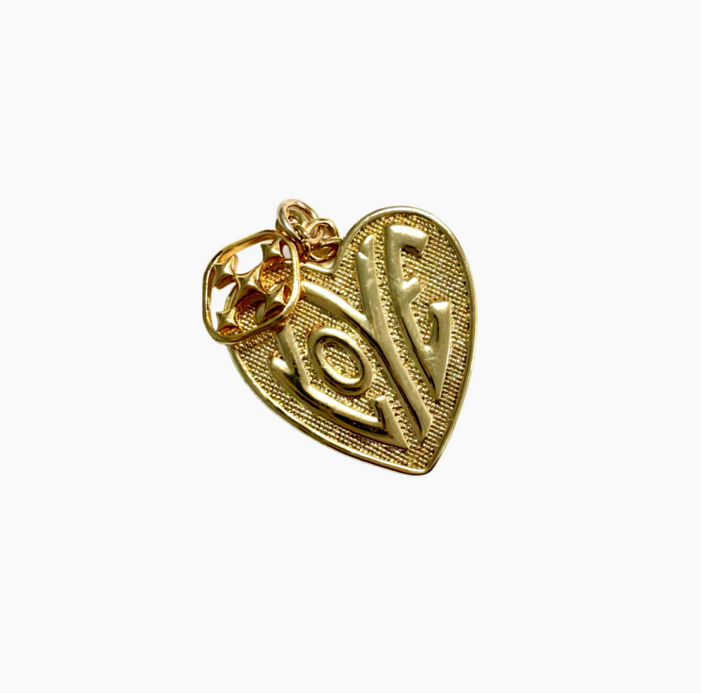 Gold plated LOVE Charm with Shield