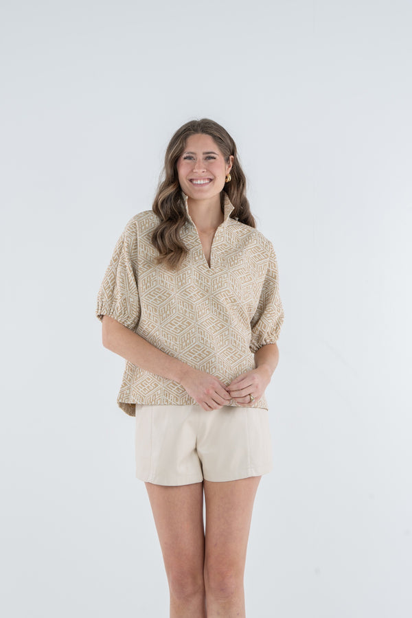 Poppy Top - Mosaic Monogram