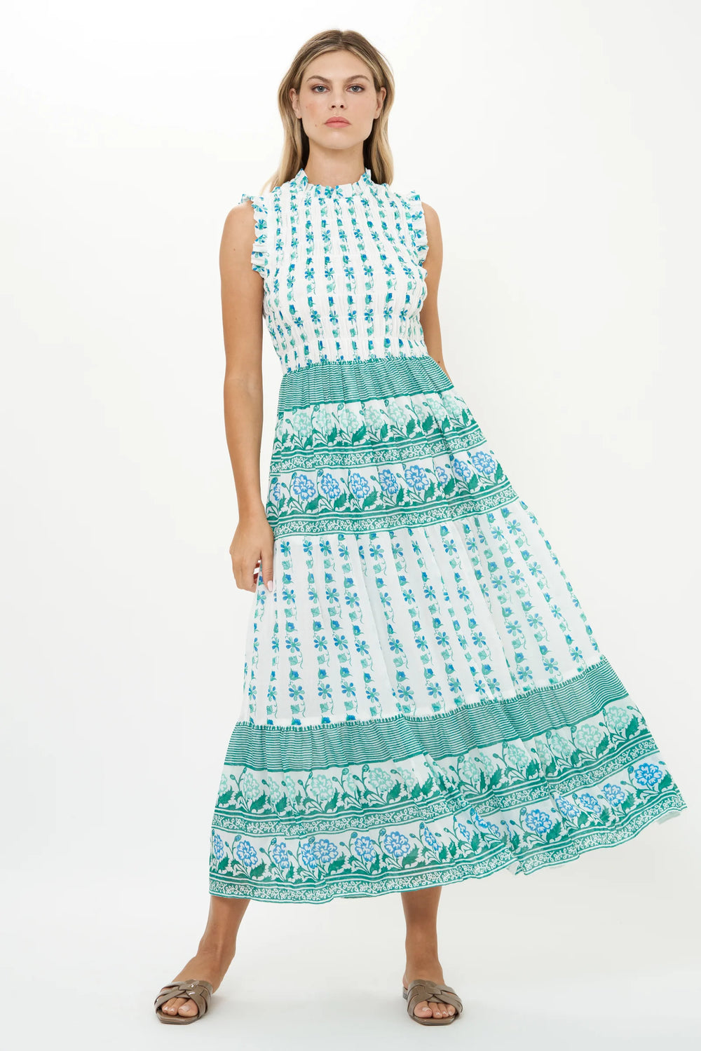 Sleeveless Smocked Maxi