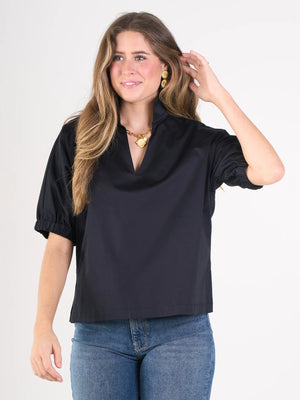 Poppy Top - Black Ponte