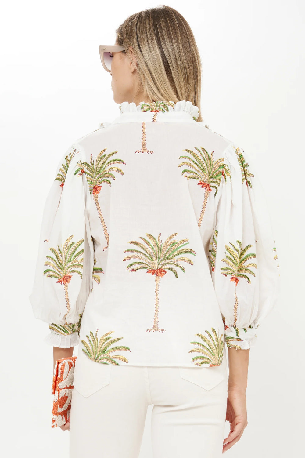 Ruffle Front Button Blouse
