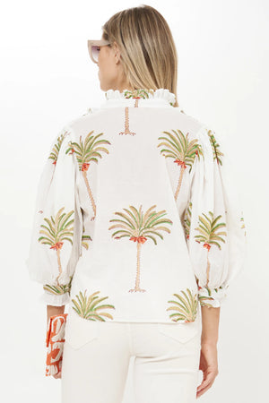 Ruffle Front Button Blouse